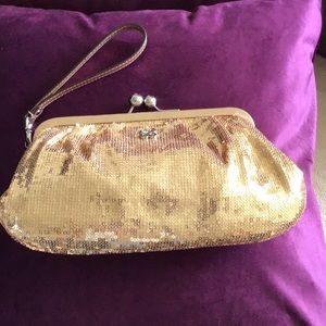 Never been used!  Coach gold sequin evening bag